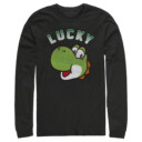 Men's Nintendo Super Mario St. Patrick's Day Lucky Yoshi  Adult Long Sleeve Shirt