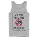 Men's Onward Do Not Feed Unicorn Warning  Adult Tank Top