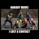 Men's Power Rangers Contact Lens Meme  Adult T-Shirt