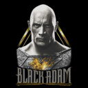 Men's Black Adam Grey and Gold Portrait Stare  Adult T-Shirt