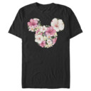 Men's Mickey & Friends Pink Floral Mickey Mouse Logo  Adult T-Shirt