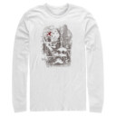 Men's Pirates of the Caribbean: Curse of the Black Pearl Jack Sparrow Distressed Skull Poster  Adult Long Sleeve Shirt