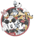 Men's Mickey & Friends Retro Group Shot  Adult T-Shirt