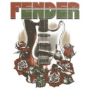 Men's Fender Roses Guitar Logo  Adult T-Shirt