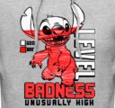 Men's Lilo & Stitch Badness Level Unusually High  Adult Pull Over Hoodie