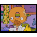 Men's The Simpsons Homer Donut Head  Adult Long Sleeve Shirt