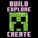 Men's Minecraft Creeper Face Build Explore Create  Adult T-Shirt