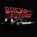 Men's Back to the Future DeLorean Cartoon  Adult T-Shirt