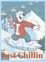 Men's ICEE Bear Just Chillin' while Iceboarding  Adult T-Shirt