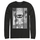Men's Looney Tunes Marvin the Martian Black and White  Adult Long Sleeve Shirt