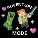 Men's Minecraft Adventure Mode Alex and Creeper  Adult T-Shirt