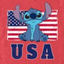 Men's Lilo & Stitch Distressed Red, White, and Blue  Adult T-Shirt