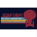 Men's Star Trek: The Next Generation USS Enterprise Vertical Retro Rainbow Logo  Adult Pull Over Hoodie