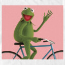 Men's The Muppets Kermit Bike Wave  Adult T-Shirt