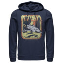 Men's NASA Retro Rocket Poster  Adult Pull Over Hoodie