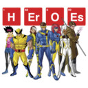 Men's Marvel Periodic Table of Mutant Heroes  Adult Baseball Tee