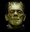 Men's Universal Monsters Big Frankenstein's Creature Head  Adult T-Shirt