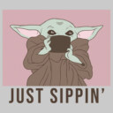 Men's Star Wars: The Mandalorian The Child Just Sippin  Adult Sweatshirt