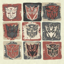 Men's Transformers: Rise of the Beasts Face Squares  Adult T-Shirt