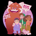 Men's Turning Red Too Cute Group Pose  Adult T-Shirt