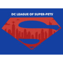Men's DC League of Super-Pets Skyline Superman Crest  Adult T-Shirt