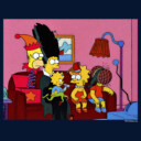 Men's The Simpsons Horror Family Couch  Adult Long Sleeve Shirt