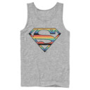 Men's Superman Logo Retro Stripe  Adult Tank Top