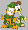 Men's Garfield St. Patrick's Day Odie and Garfield Leprechaun Duo  Adult T-Shirt