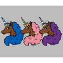 Men's Afro Unicorn Blue, Pink, and Purple  Adult T-Shirt