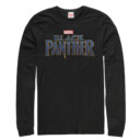 Men's Marvel Black Panther 2018 Text Logo  Adult Long Sleeve Shirt