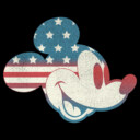 Men's Mickey & Friends Fourth of July Mickey Mouse Face  Adult Long Sleeve Shirt