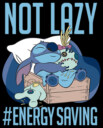 Men's Lilo & Stitch Not Lazy, Saving Energy  Adult Pull Over Hoodie