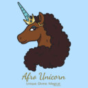 Men's Afro Unicorn Unique Logo  Adult T-Shirt