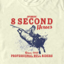 Men's Professional Bull Riders 8 Second Heroes  Adult T-Shirt