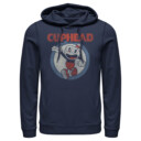Men's Cuphead Smile and Wave Distressed  Adult Pull Over Hoodie