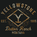 Men's Yellowstone Rusty Dutton Ranch Brand Logo Est 1886  Adult T-Shirt