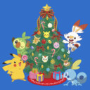 Men's Pokemon Christmas Tree Friends  Adult Pull Over Hoodie