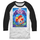 Men's The Little Mermaid Ariel Classic Movie Poster  Adult Baseball Tee