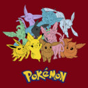 Men's Pokemon Pikachu and Eeveelutions Logo  Adult T-Shirt