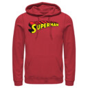 Men's Superman Classic Text Logo  Adult Pull Over Hoodie