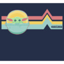 Men's Star Wars: The Mandalorian The Child Retro Stripes  Adult T-Shirt