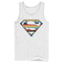 Men's Superman Logo Retro Stripe  Adult Tank Top
