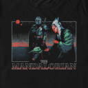 Men's Star Wars: The Mandalorian Retro Sunset with Grogu and Ahsoka  Adult T-Shirt