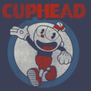 Men's Cuphead Smile and Wave Distressed  Adult Tank Top