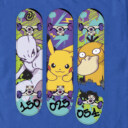 Men's Pokemon Mewtwo, Pikachu, and Psyduck Skateboard Decks  Adult T-Shirt