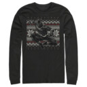 Men's Marvel Black Panther Knit Pattern Print  Adult Long Sleeve Shirt