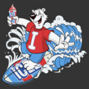 Men's ICEE Bear Surfing the Waves  Adult T-Shirt