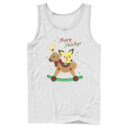 Men's Pokemon Christmas Pichu Rocker  Adult Tank Top