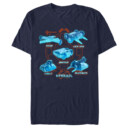 Men's Battlebots Blue Neon Robots  Adult T-Shirt