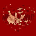 Men's Aaahh!!! Real Monsters Group Hearts  Adult T-Shirt